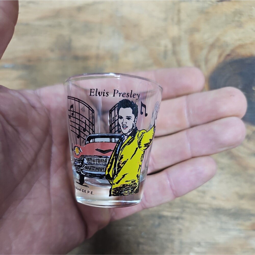 Shot Glass Elvis Presley Graceland Memphis Tennessee Pink Cadillac Music New 84
